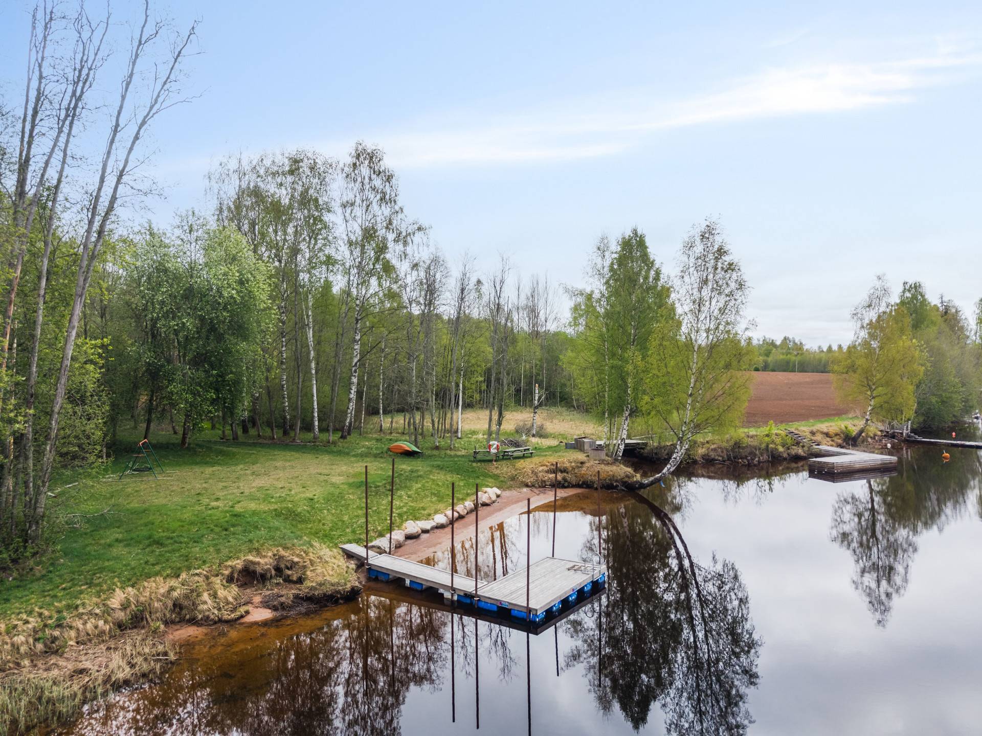 Badplats 80 meter från stugan